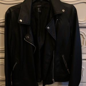 Faux Leather Jacket forever21 black small